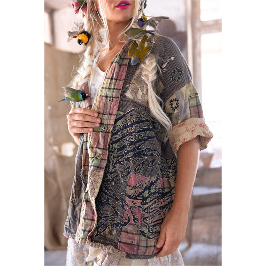 Magnolia Pearl Dragon Julien Kimono in Raven