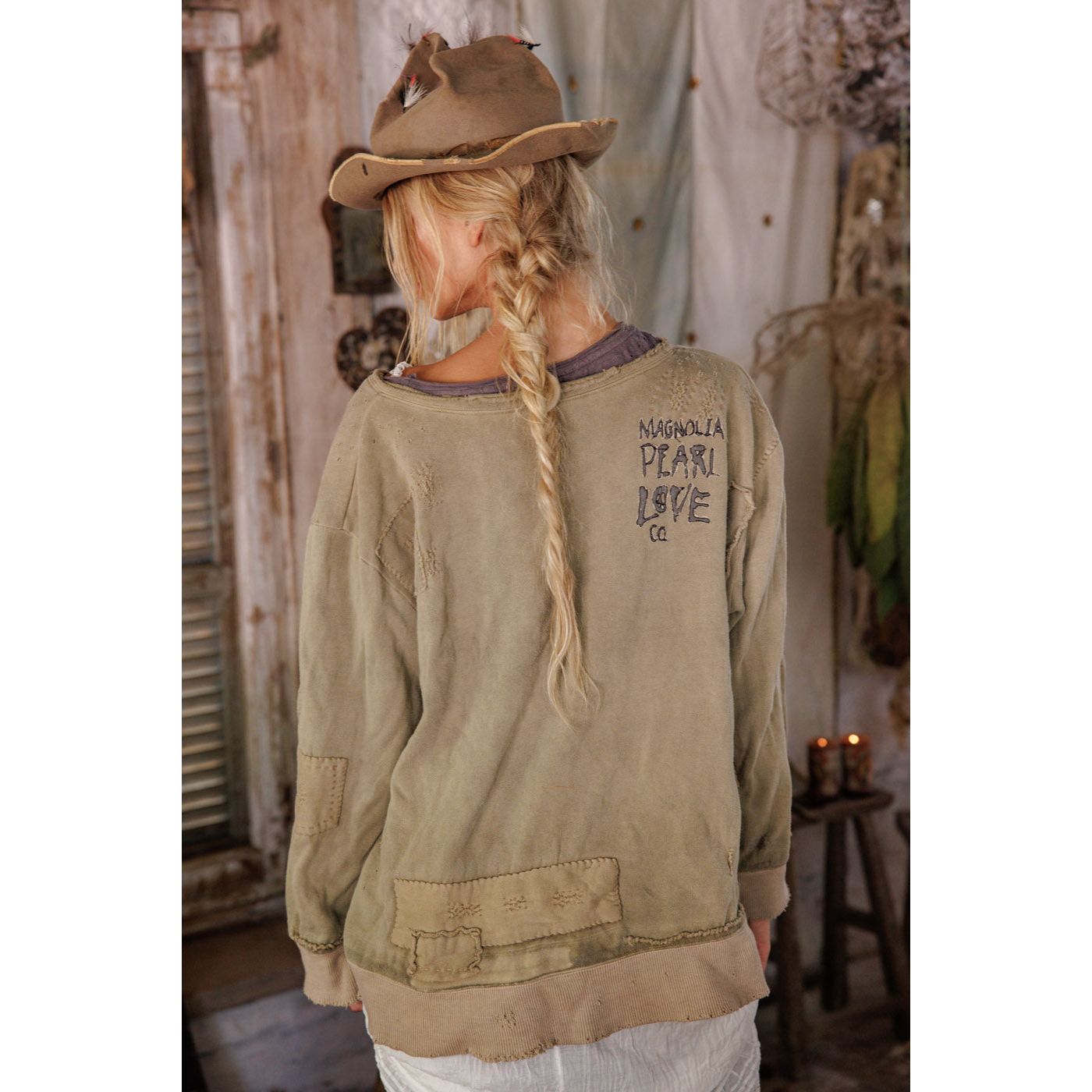 Magnolia Pearl Fleece Riehl Henley in Aged