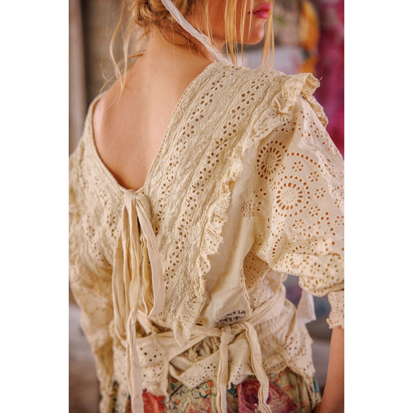 Magnolia Pearl Eyelet Rosario Blouse in Moonlight
