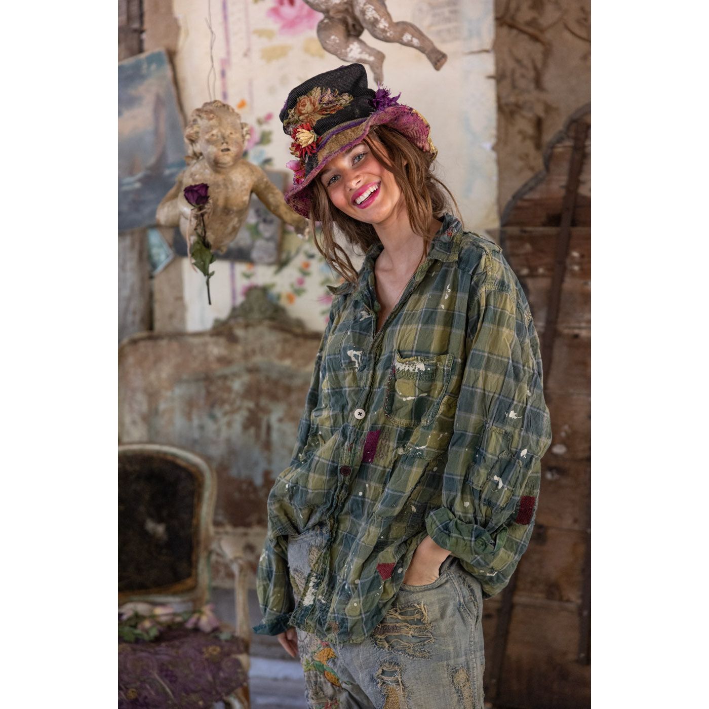 Magnolia Pearl Landes Workshirt in Uncle Joe's Plaid