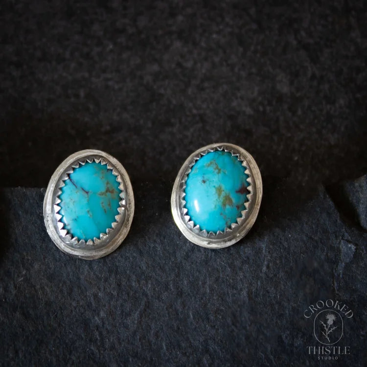 Crooked Thistle Turquoise Stud Earrings