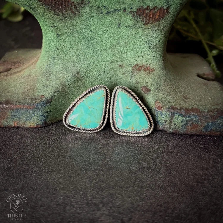 Crooked Thistle Tyrone Turquoise Stud Earrings