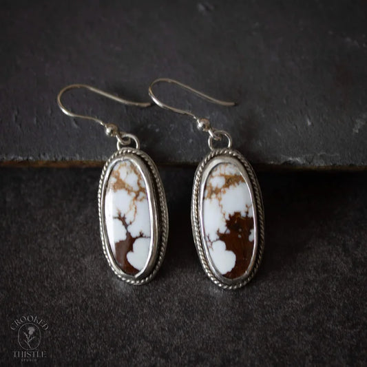 Crooked Thistle Horse Hair Jasper Earrings