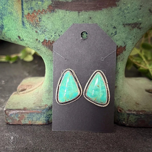Crooked Thistle Tyrone Turquoise Stud Earrings
