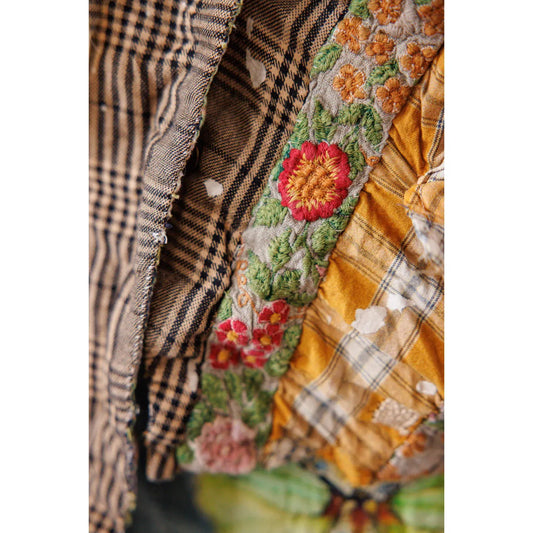 Magnolia Pearl Patchwork Andriy Vest in Madras Yellow 084