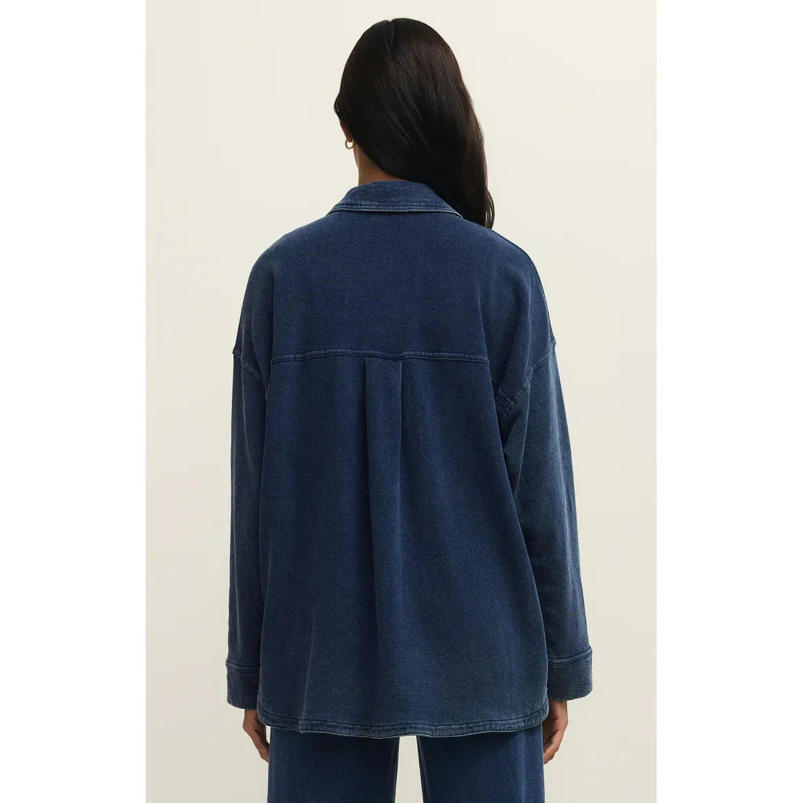 Z Supply All Day Knit Denim Jacket in Indigo