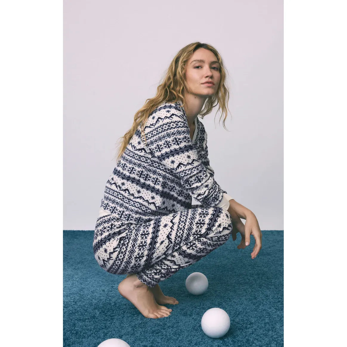 Z Supply Twilight Fairisle Jogger in Vanilla Ice