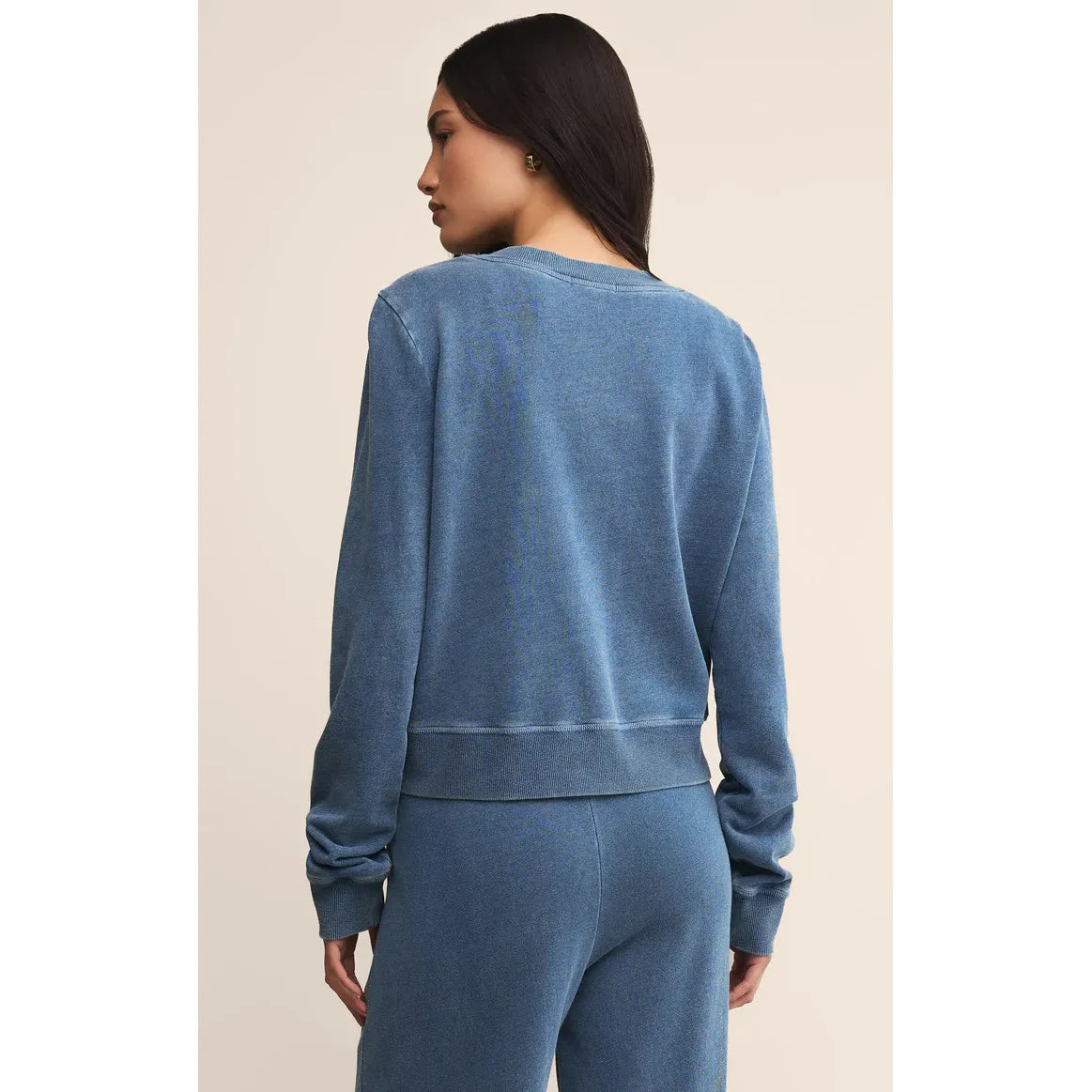 Z Supply Daily Knit Denim Cardigan in Vintage Indigo