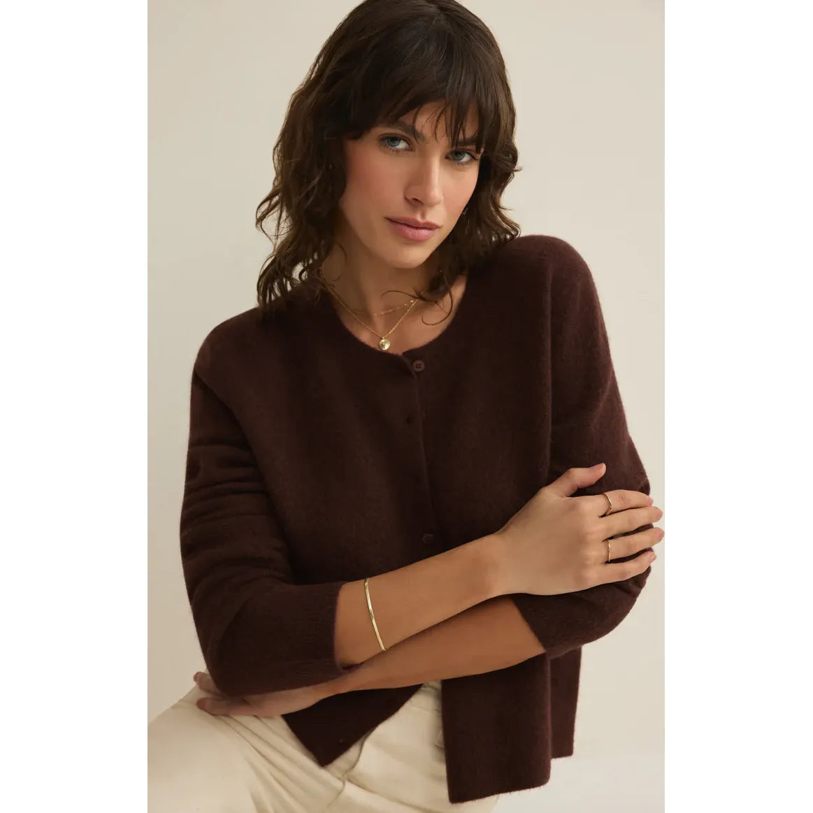 Z Supply Medina Cozy cardigan in Chocolate Cherry
