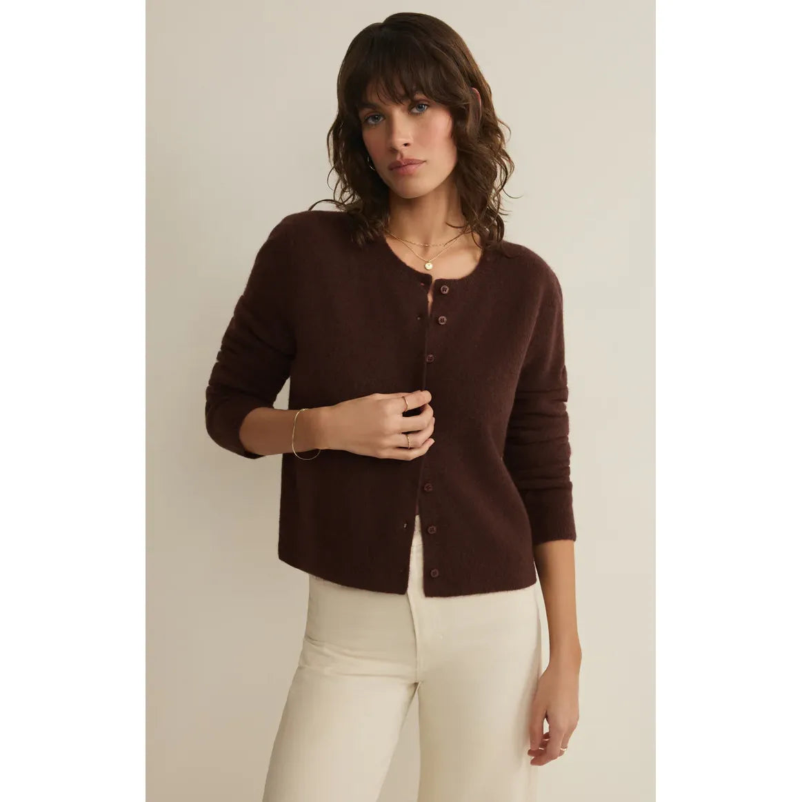 Z Supply Medina Cozy cardigan in Chocolate Cherry
