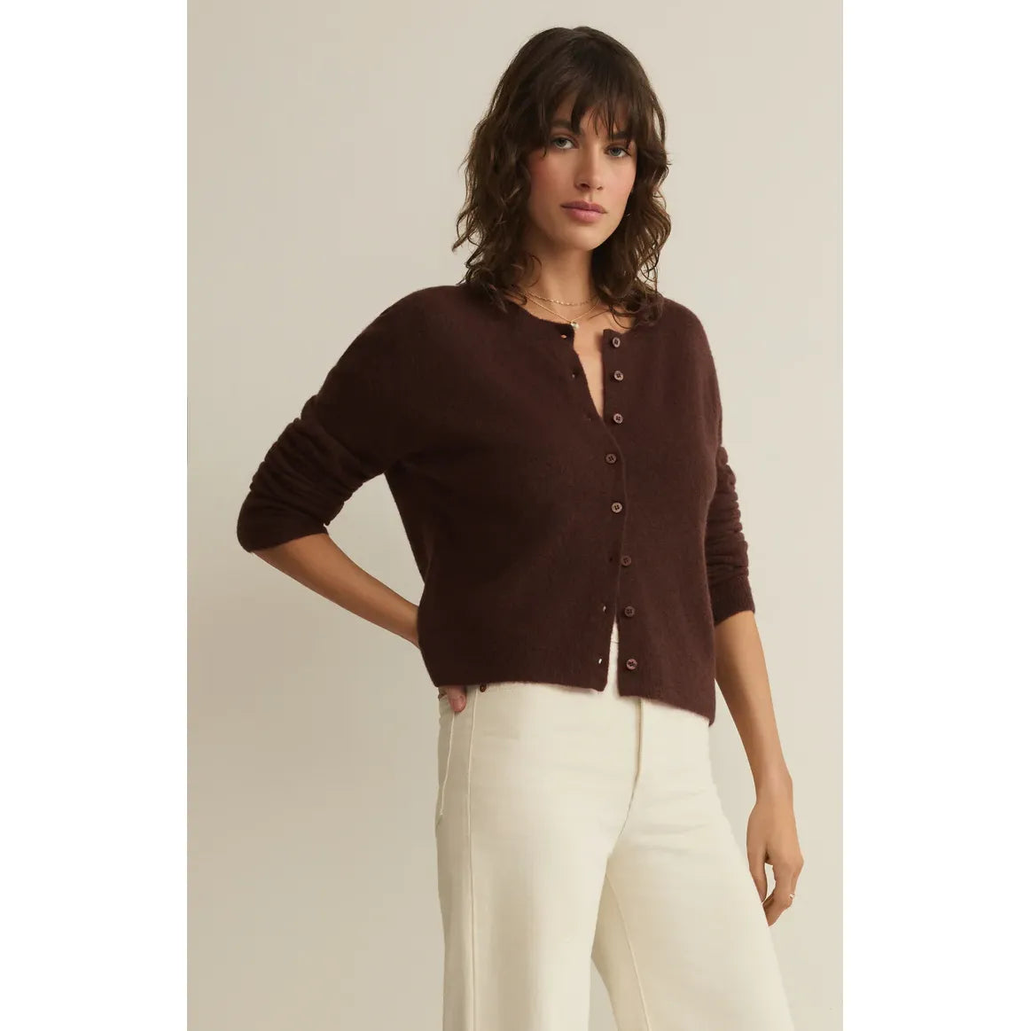 Z Supply Medina Cozy cardigan in Chocolate Cherry