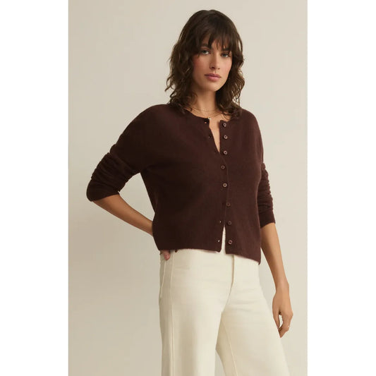 Z Supply Medina Cozy cardigan in Chocolate Cherry