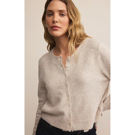 Z Supply Medina Cozy Cardigan in Light Oatmeal Heather