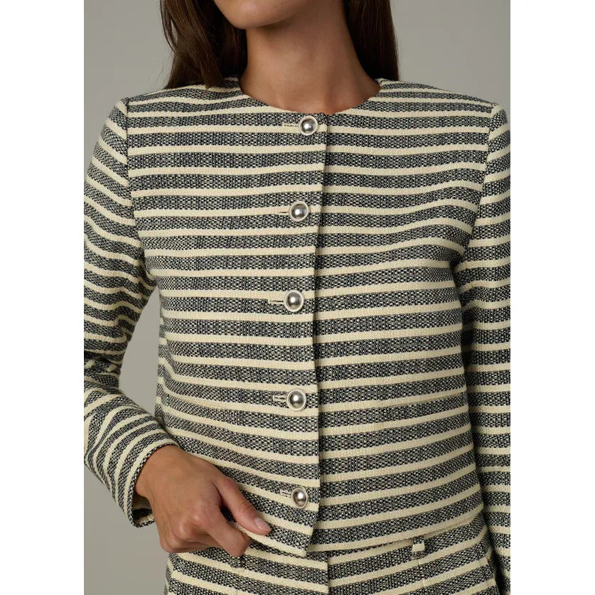 Joe's Jeans The Talia Jacket in Midnight Ecru Stripe