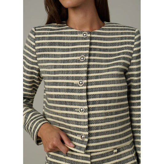 Joe's Jeans The Talia Jacket in Midnight Ecru Stripe