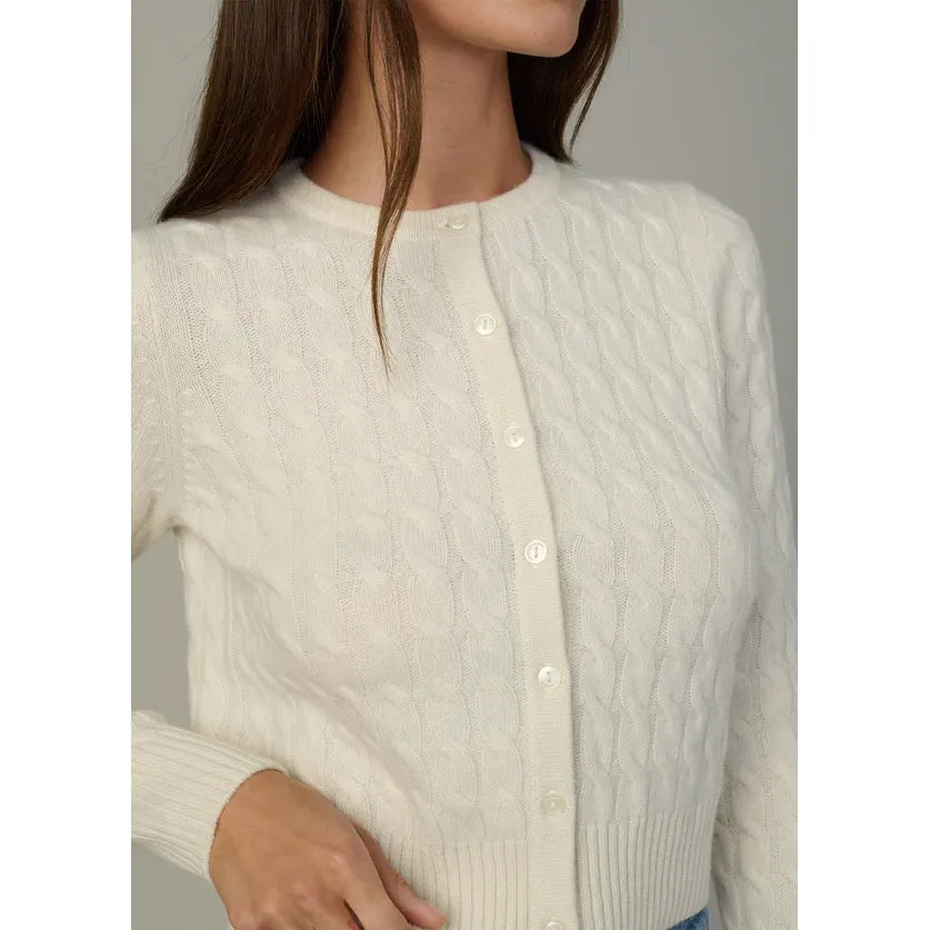 Joe's Jeans Cable Dani Cashmere Cardigan in Ecru