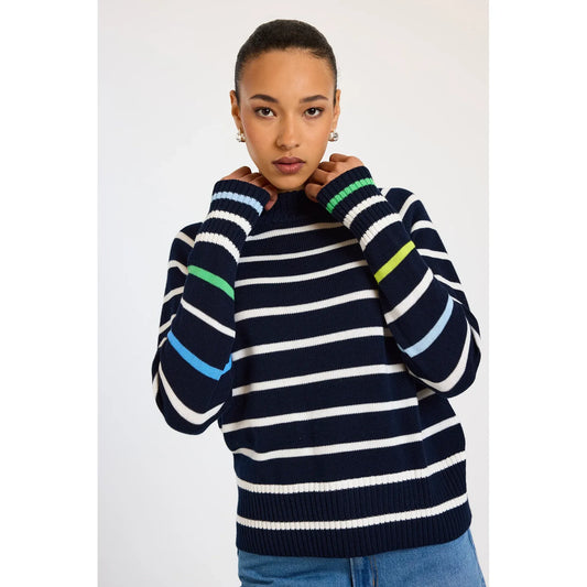 Wispr by Brodie Liberty Stripe Crew in Navy