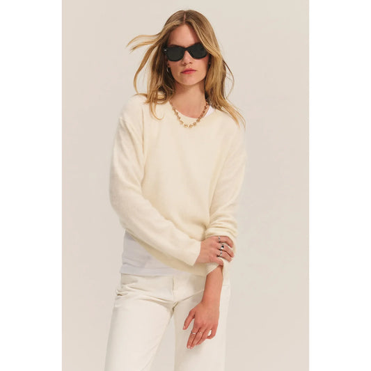 Velvet by Graham & Spencer Jacqueline Cashmere Sweater in Ivory