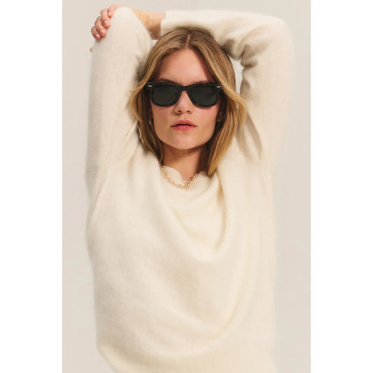 Velvet by Graham & Spencer Jacqueline Cashmere Sweater in Ivory