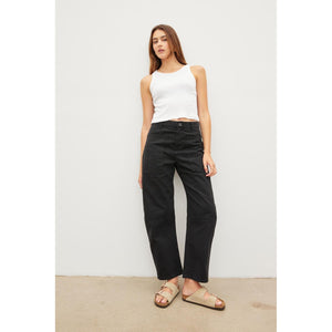 Velvet by Graham and Spencer Brylie Sanded Twill Utility Pant in Vintage Black