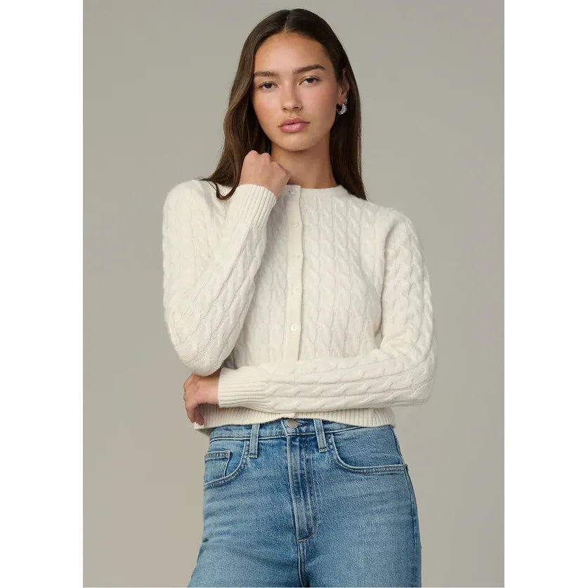 Joe's Jeans Cable Dani Cashmere Cardigan in Ecru