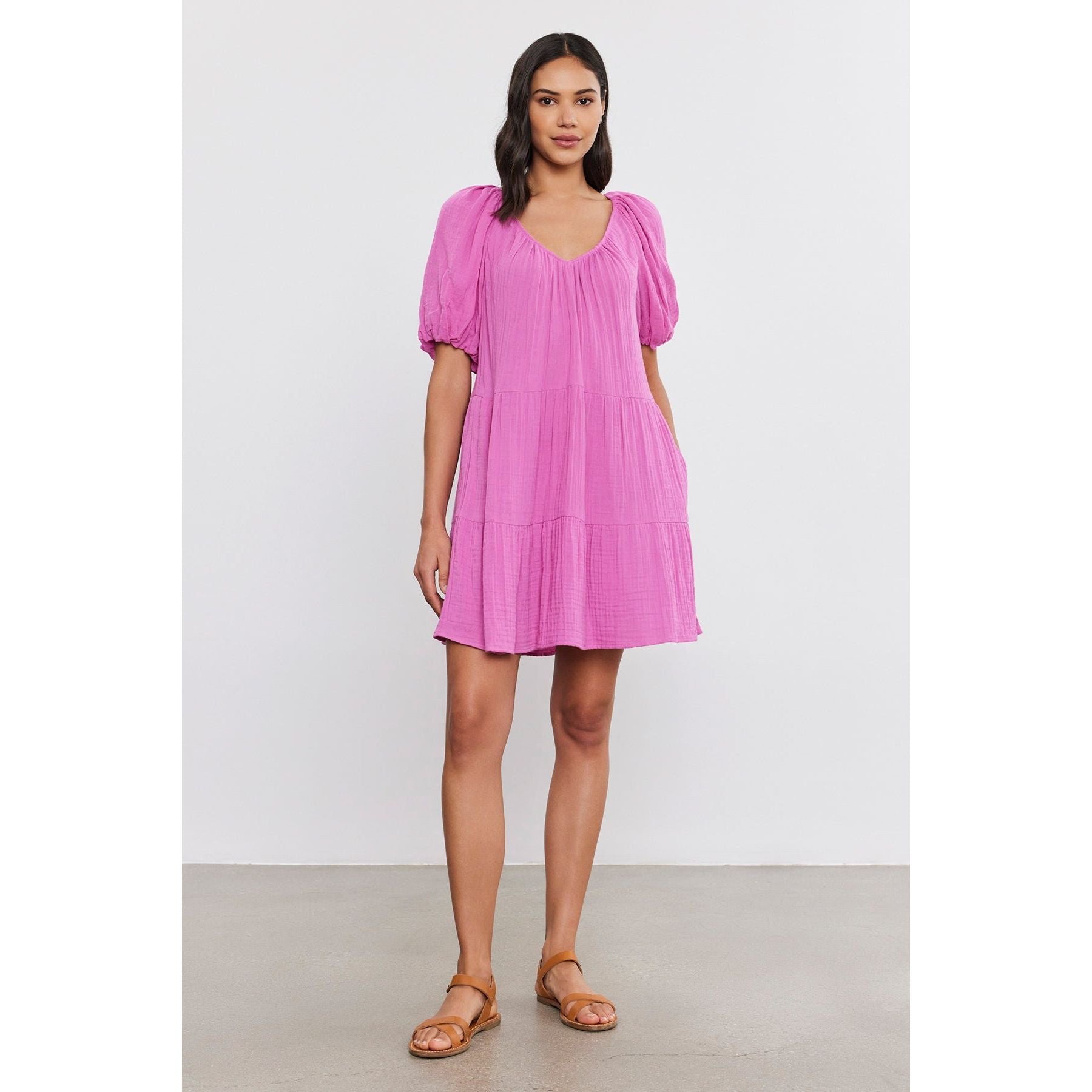 Velvet Helena Dress in Orchid