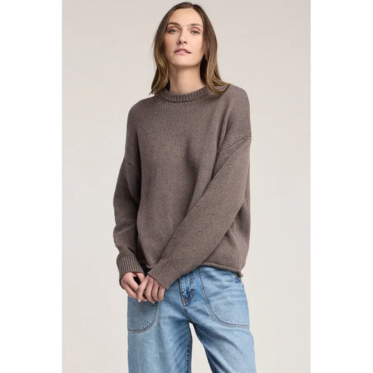 Velvet Meli Crewneck Sweater in Cocoa
