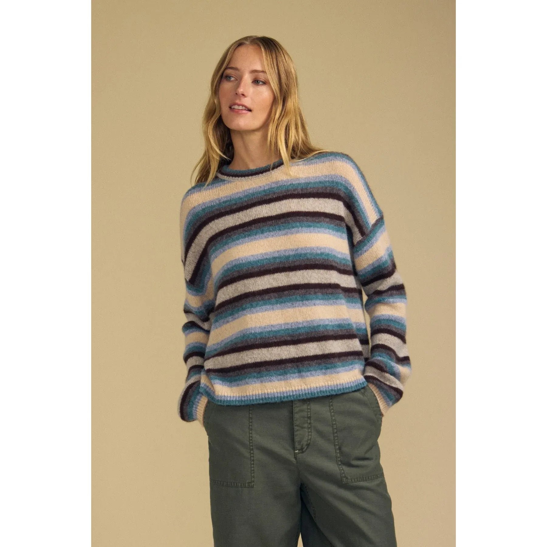 Velvet Mae Wool Cashmere Striped Sweater