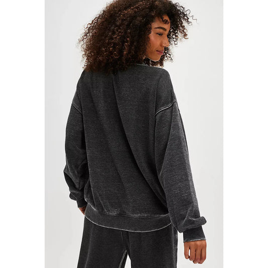 Free People Slow it Down Pullover in Black