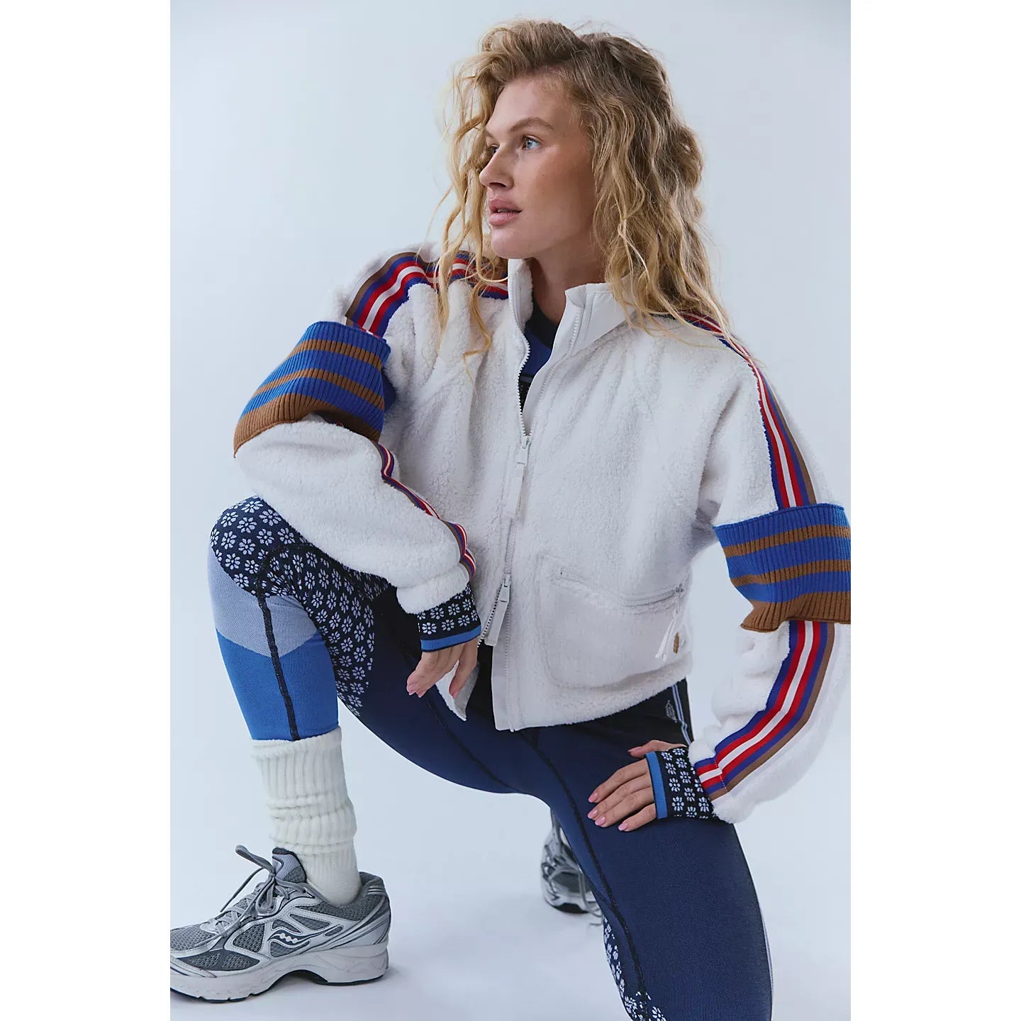 Free People Mountain High Sporty Logo in Ivory Combo