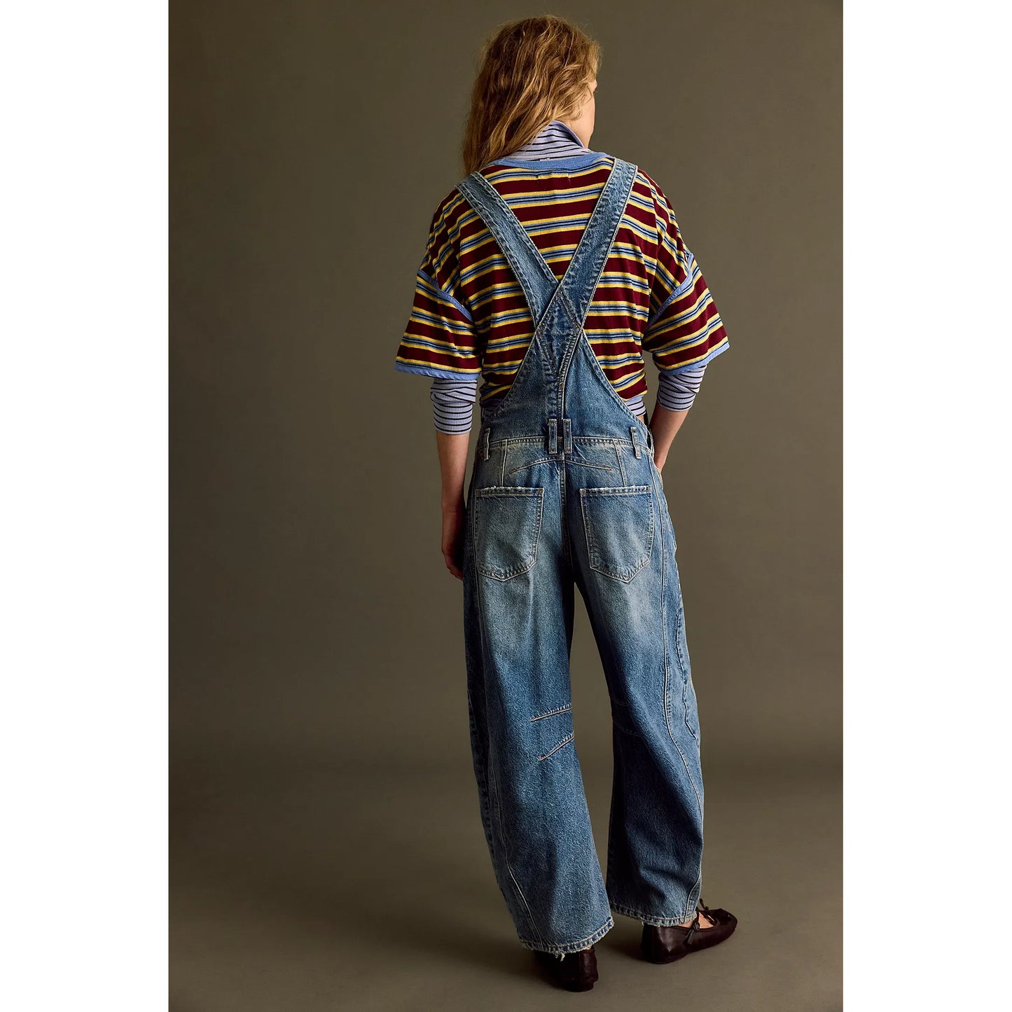 Free People Good Luck Barrel Overall in Ultra Light Beam