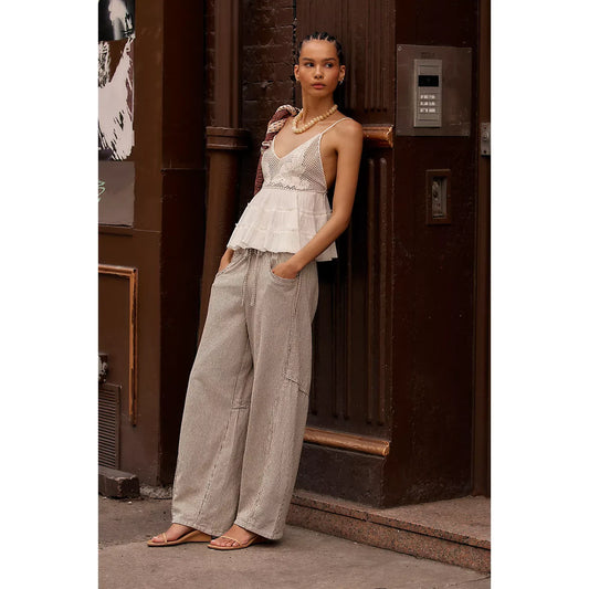 Free People Something Good Pull-On Barrel Pants in Ivory