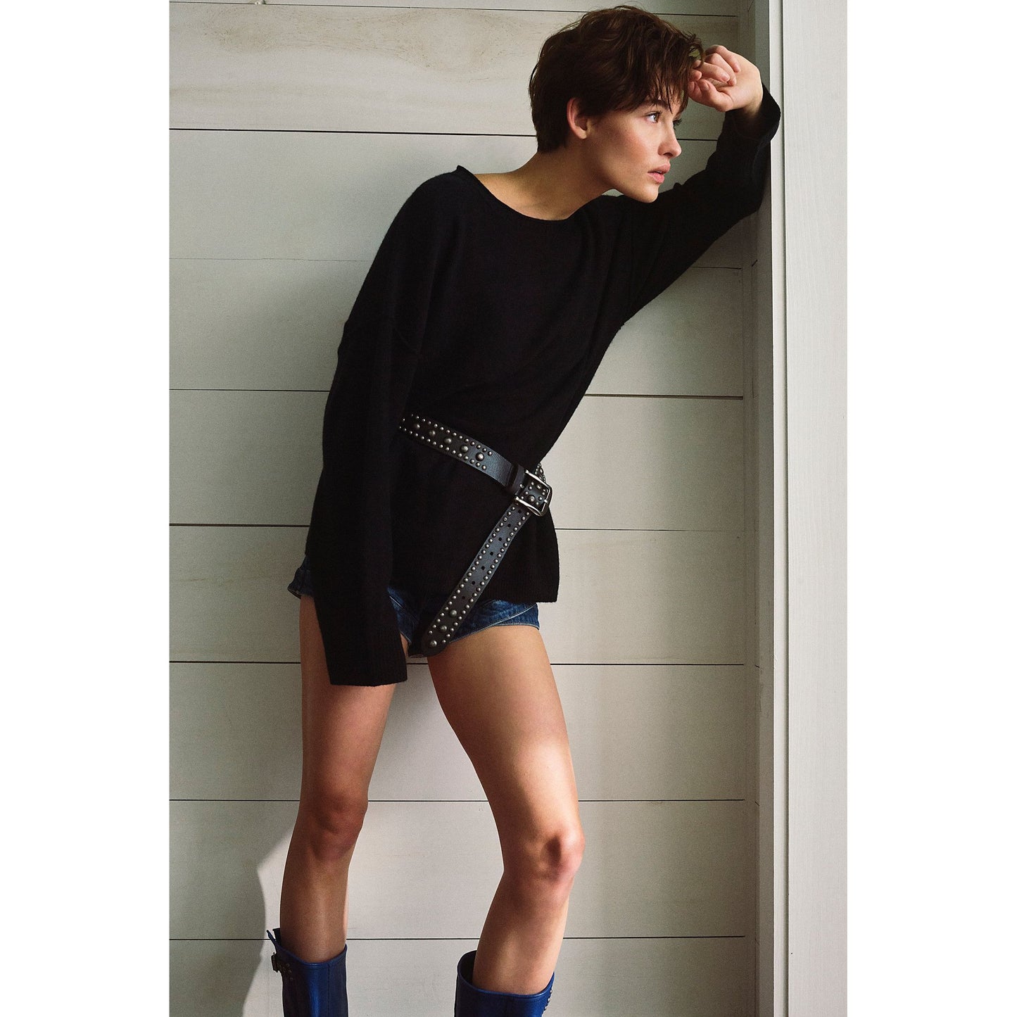 Free People We the Free Sola Stud Belt in Black