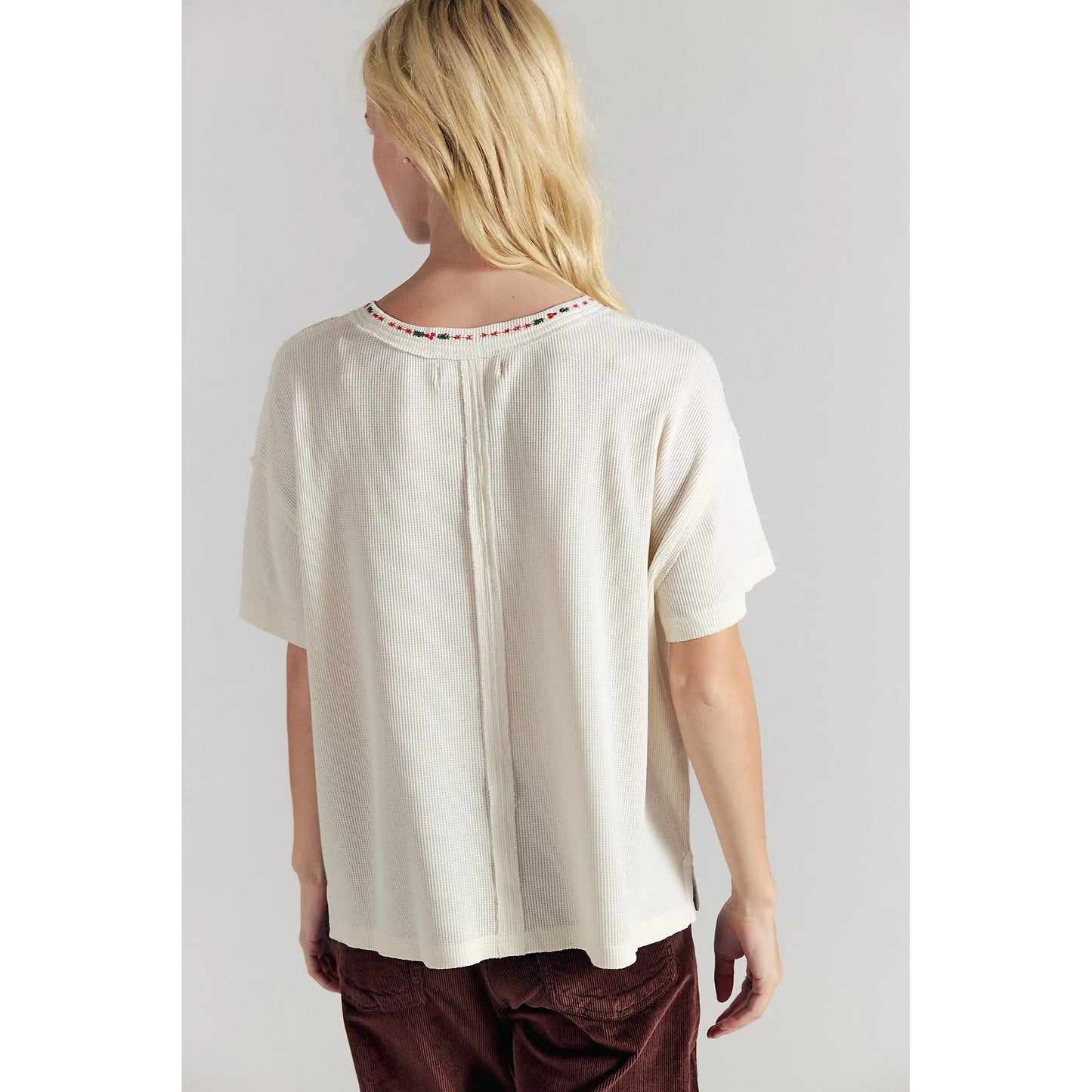 Free People Merry Meowy Tee Ivory Combo