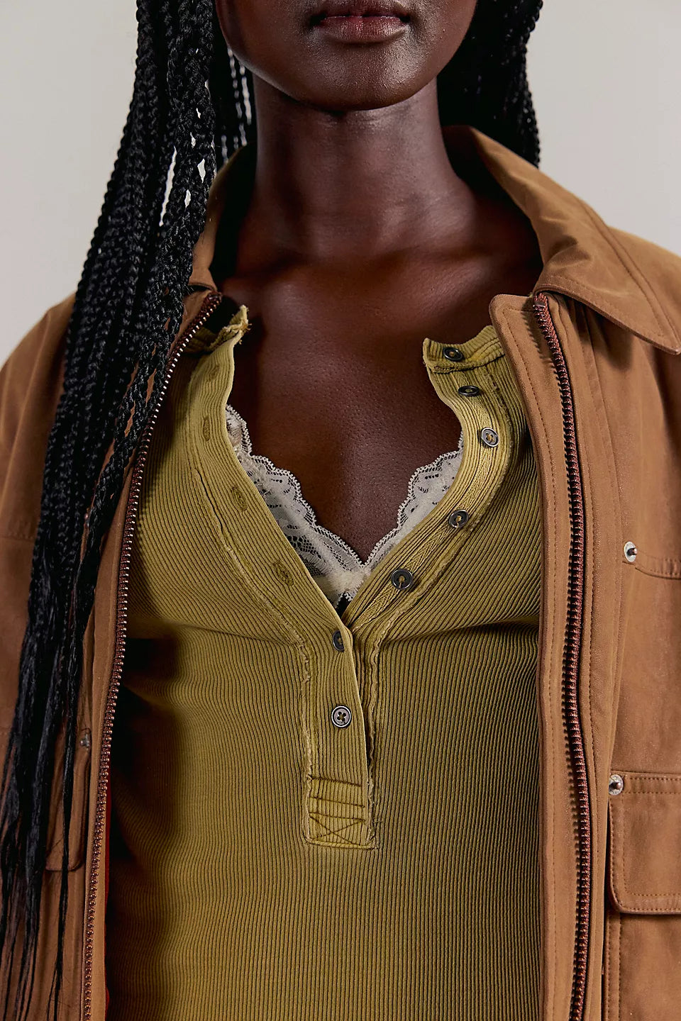 Free People Jamie Henley Top in Dried Tobacco