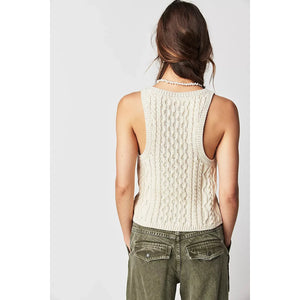 Free People High Tide Cable Tank in Tea