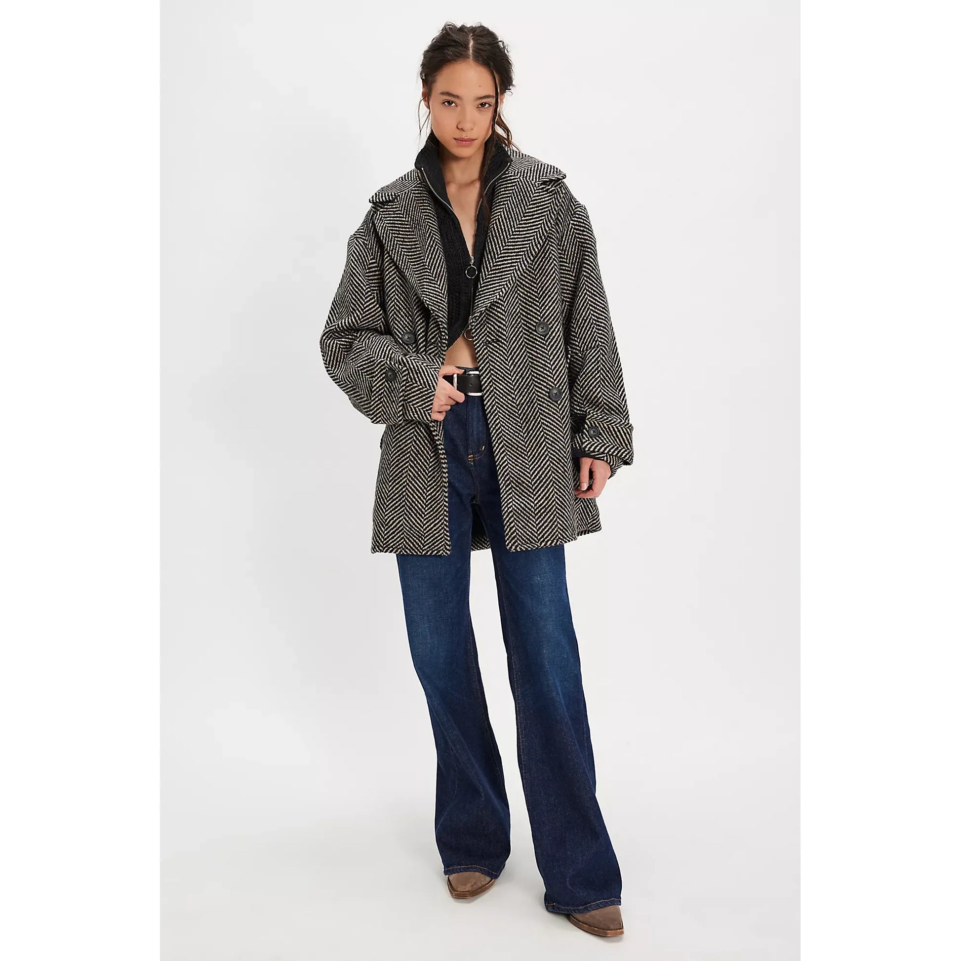 Free People Ari Wool Peacoat