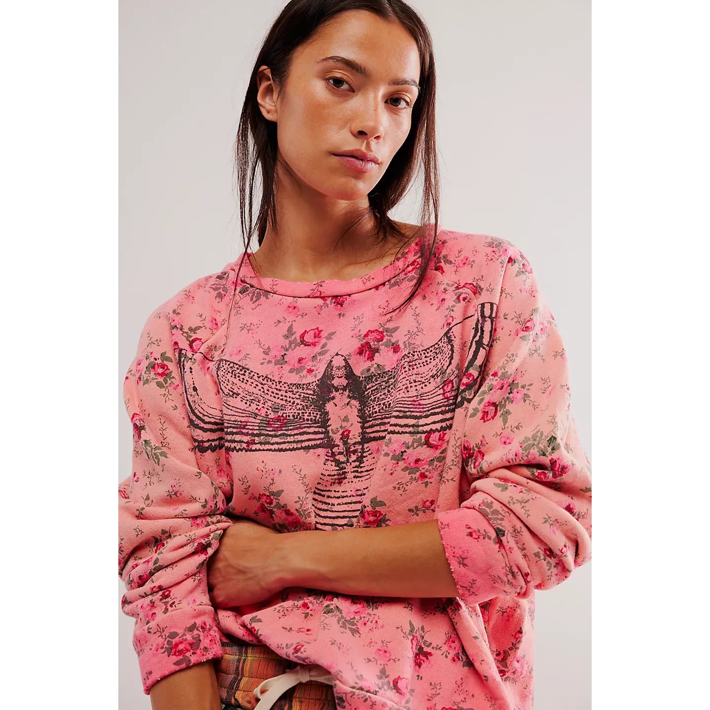 Magnolia Pearl Floral Pullover in Azalea