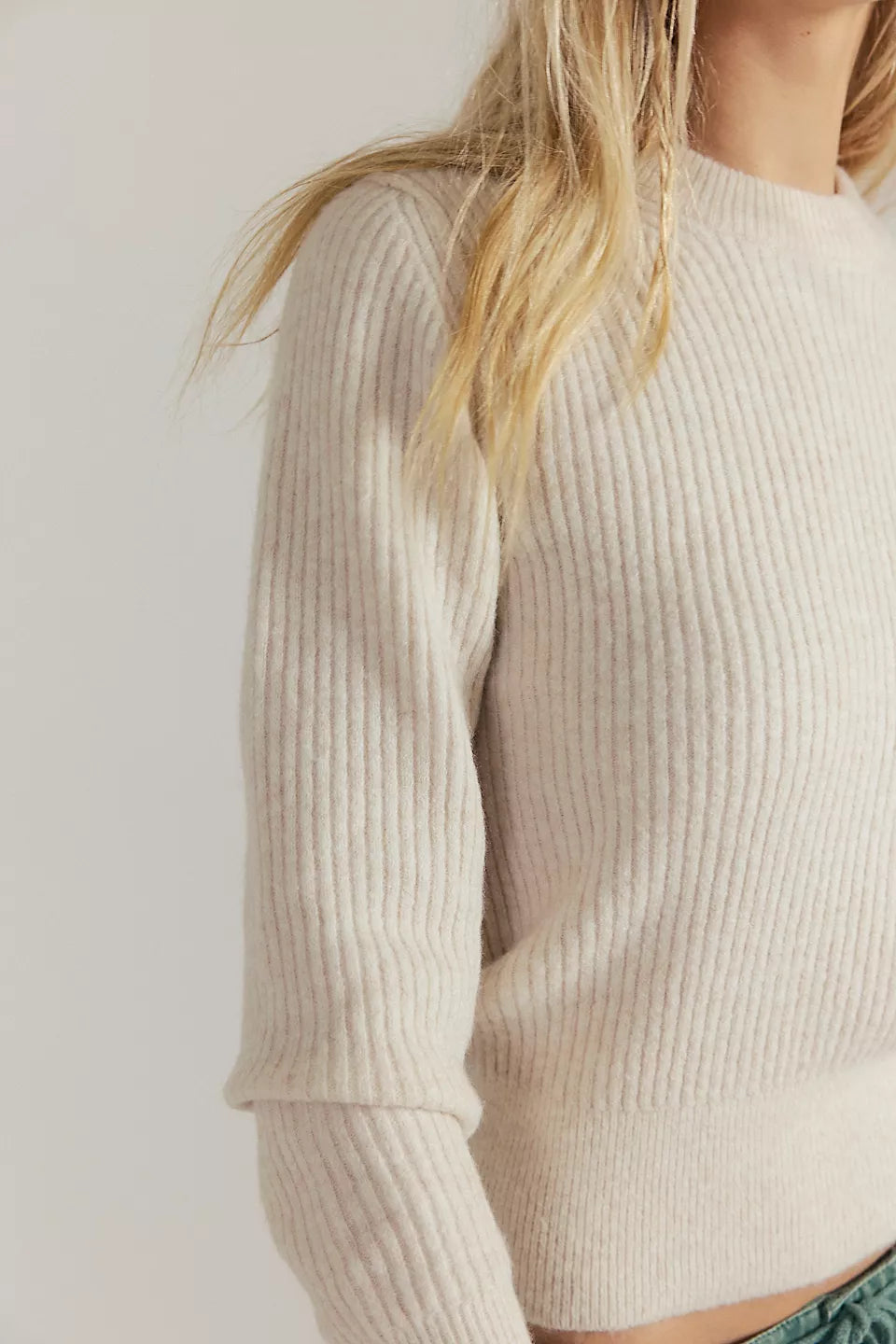 Free People Ever After Pullover in Almond Milk Heather