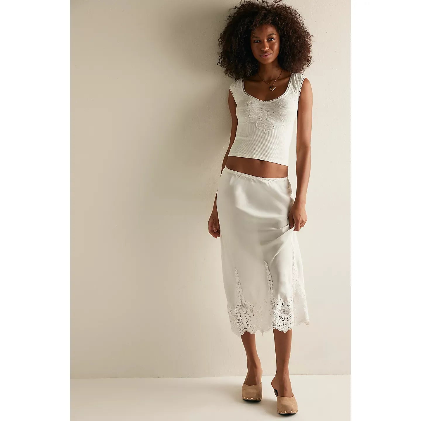 Free People Pretty Please Crop Top in Clean Ivory