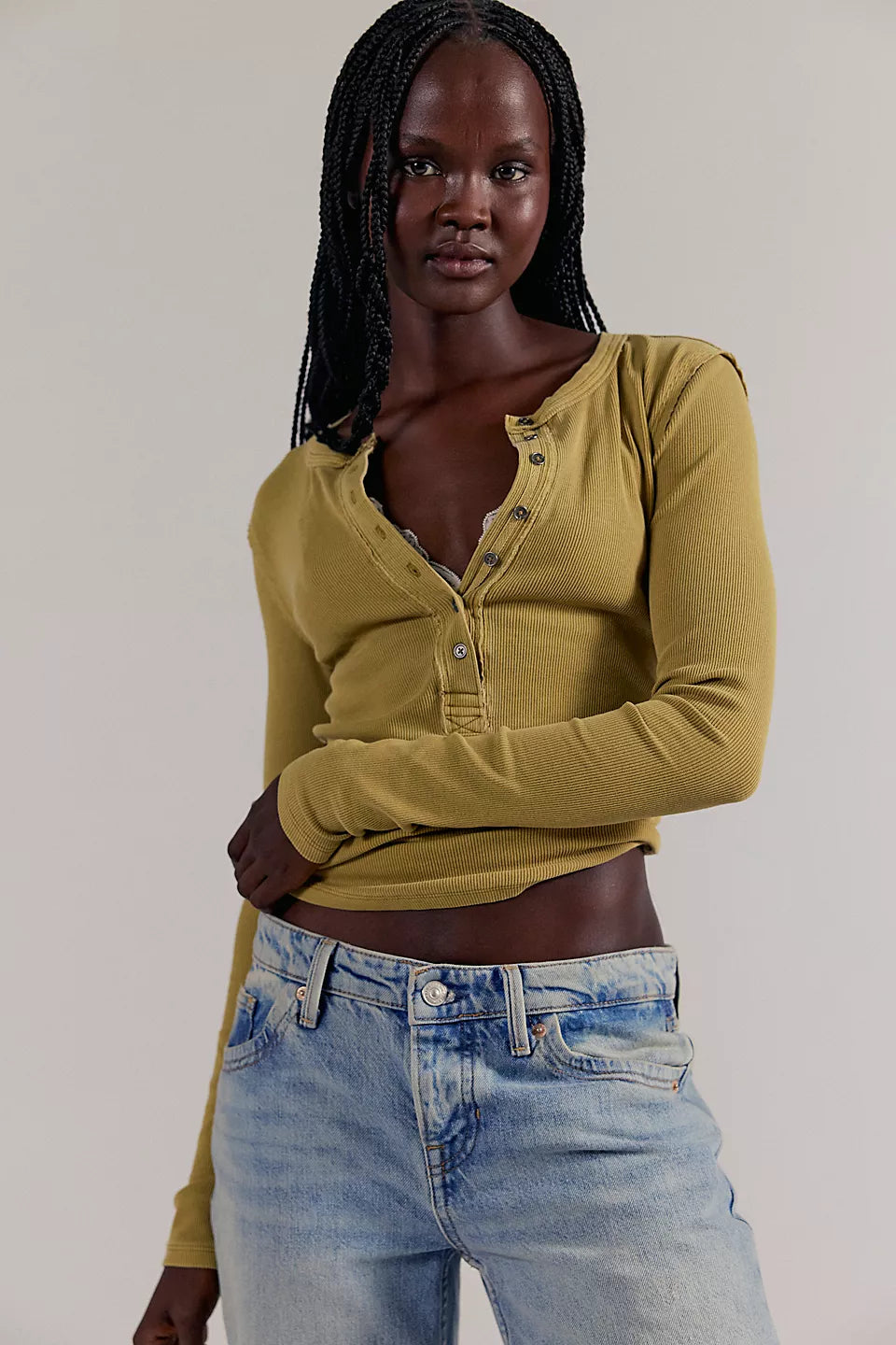 Free People Jamie Henley Top in Dried Tobacco