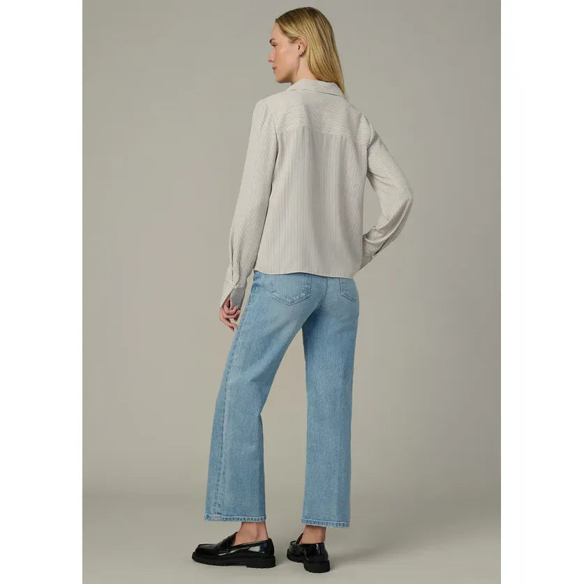 Joe's Jeans The Mia Blouse in Panna Cotta Navy Stripe