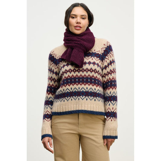 Velvet by Graham & Spencer Luca Textured Alpaca Blend Scarf in Blackberry