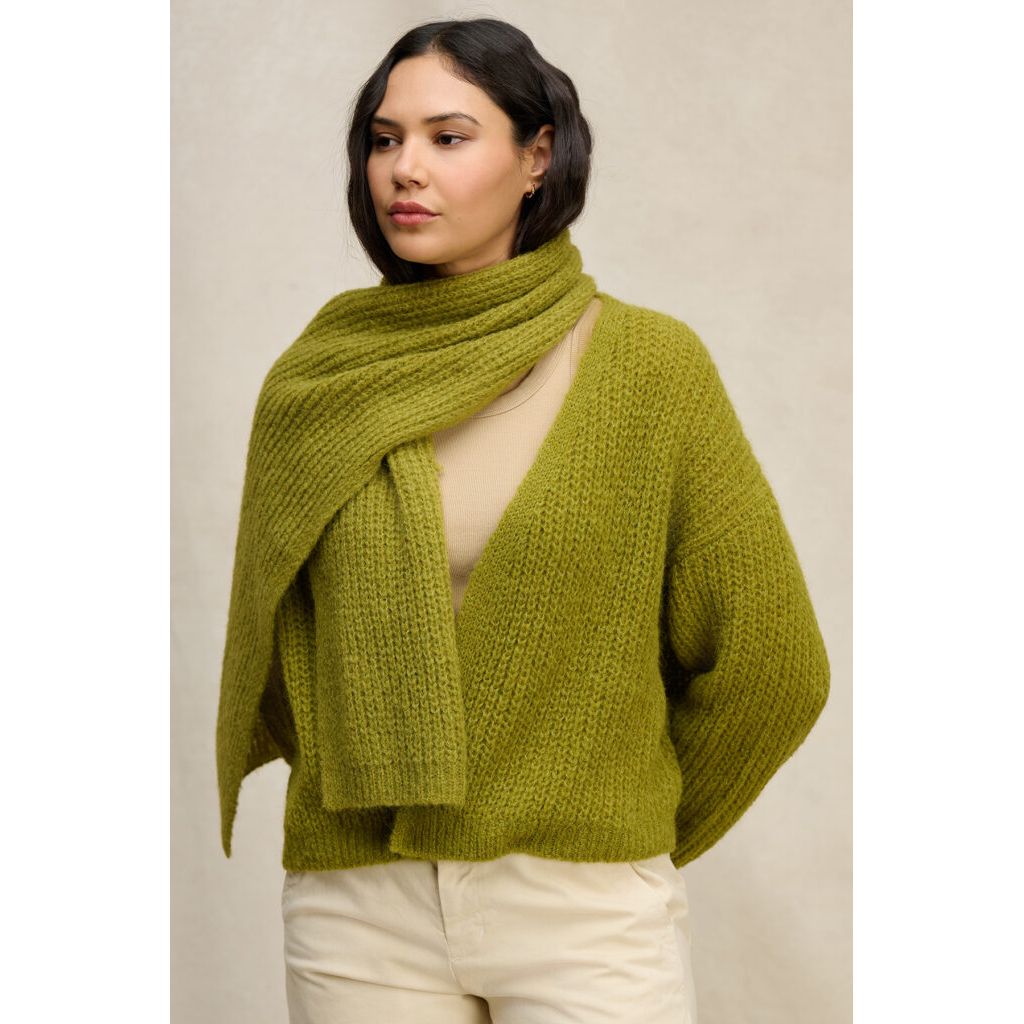 Velvet by Graham & Spencer Luca Textured Alpaca Blend Scarf in Matcha