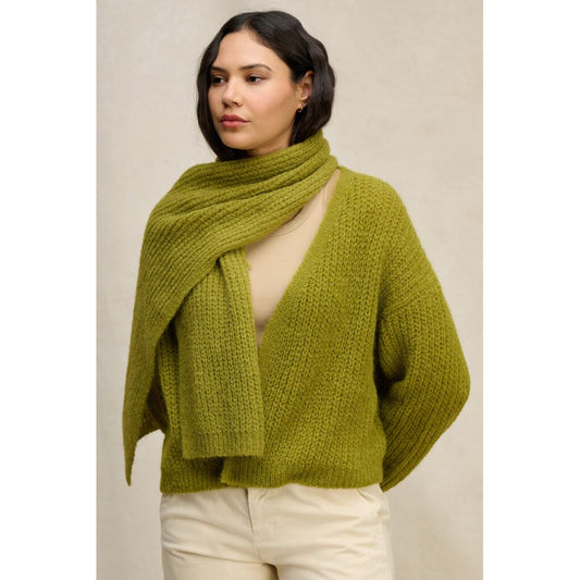 Velvet by Graham & Spencer Luca Textured Alpaca Blend Scarf in Matcha