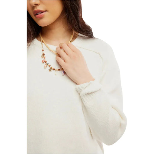 Free People Spring Street Pullover in Optic White