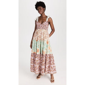 Free People Bluebell Floral Print V-Neck Sleeveless Maxi Dress in Lilac Combo