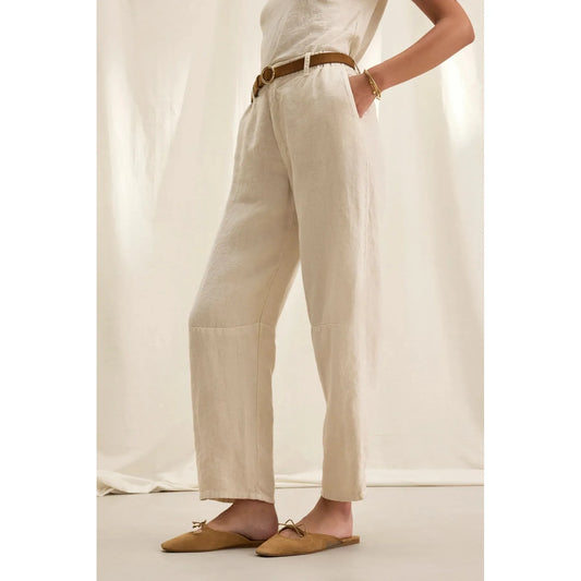 Velvet by Graham & Spencer Taylor Heavy Linen Pant in Chalk