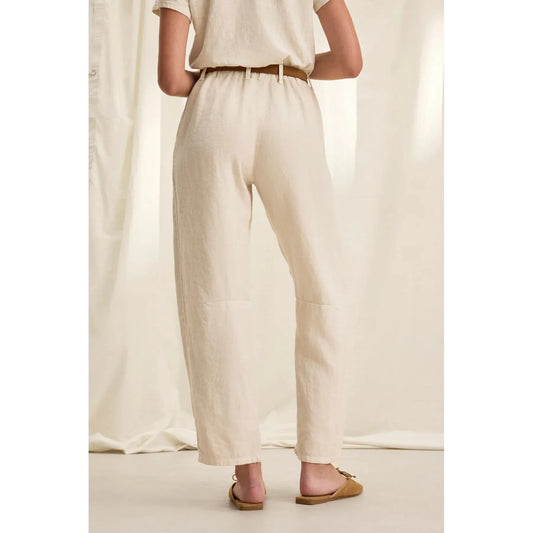Velvet by Graham & Spencer Taylor Heavy Linen Pant in Chalk