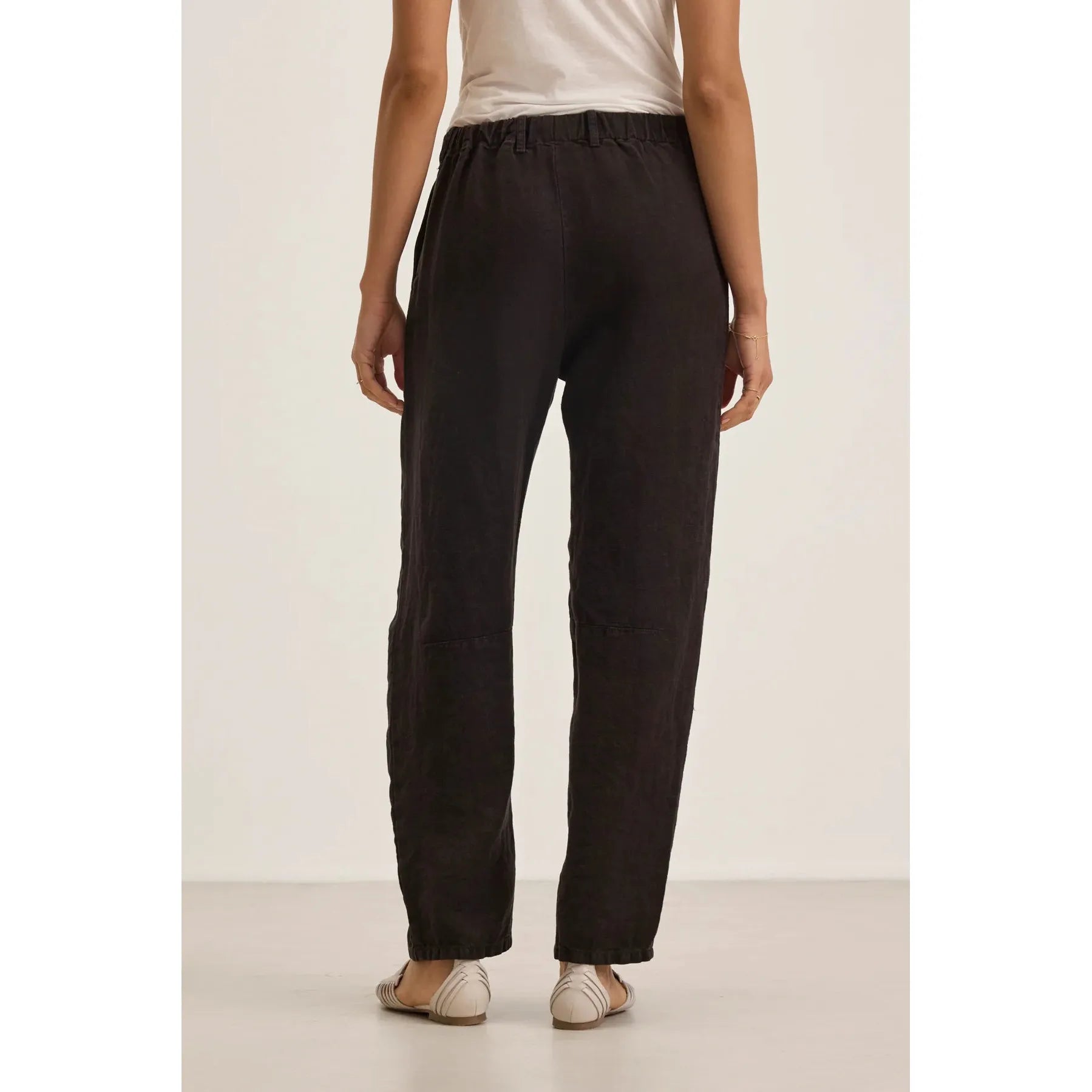 Velvet by Graham & Spencer Taylor Heavy Linen Pant in Black